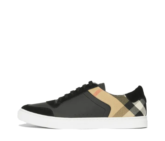 Burberry House Leather Check Sneakers Men's Black
