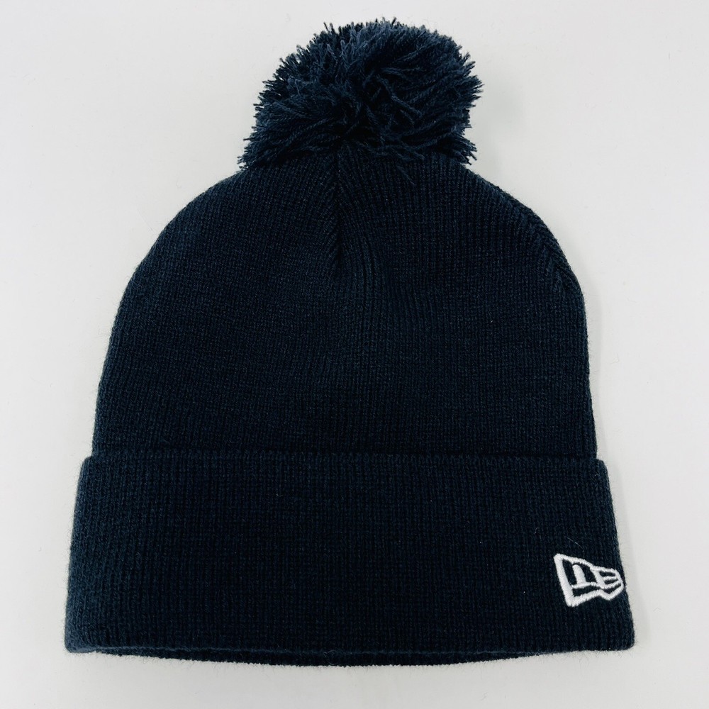 New Era Mens Black Winter Hat Cap Beanie Toboggan Seasonal Snow Outdoors