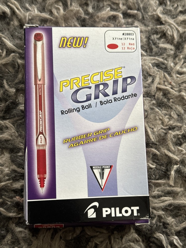 28803 Pilot Precise Grip Needle Rollerball Pen, Red, Ex Fine 0.5mm, Pack of 12