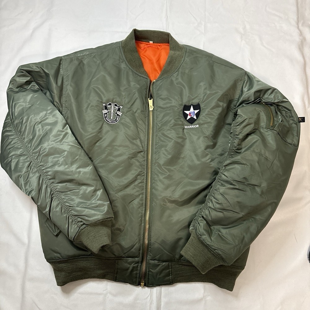 Rothco Reversible Jacket Flyer's Men's 3XL Green J-6141 Patches
