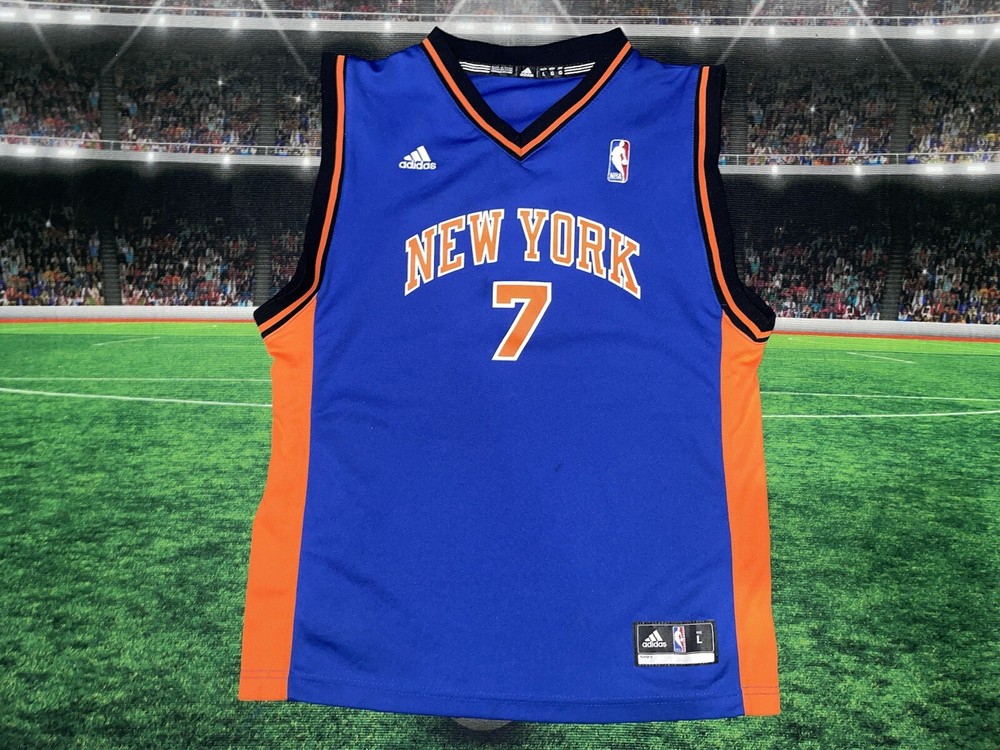 Carmelo Anthony #7 New York Knicks Stitched Adidas Youth Sz Large 14/16 Preowned
