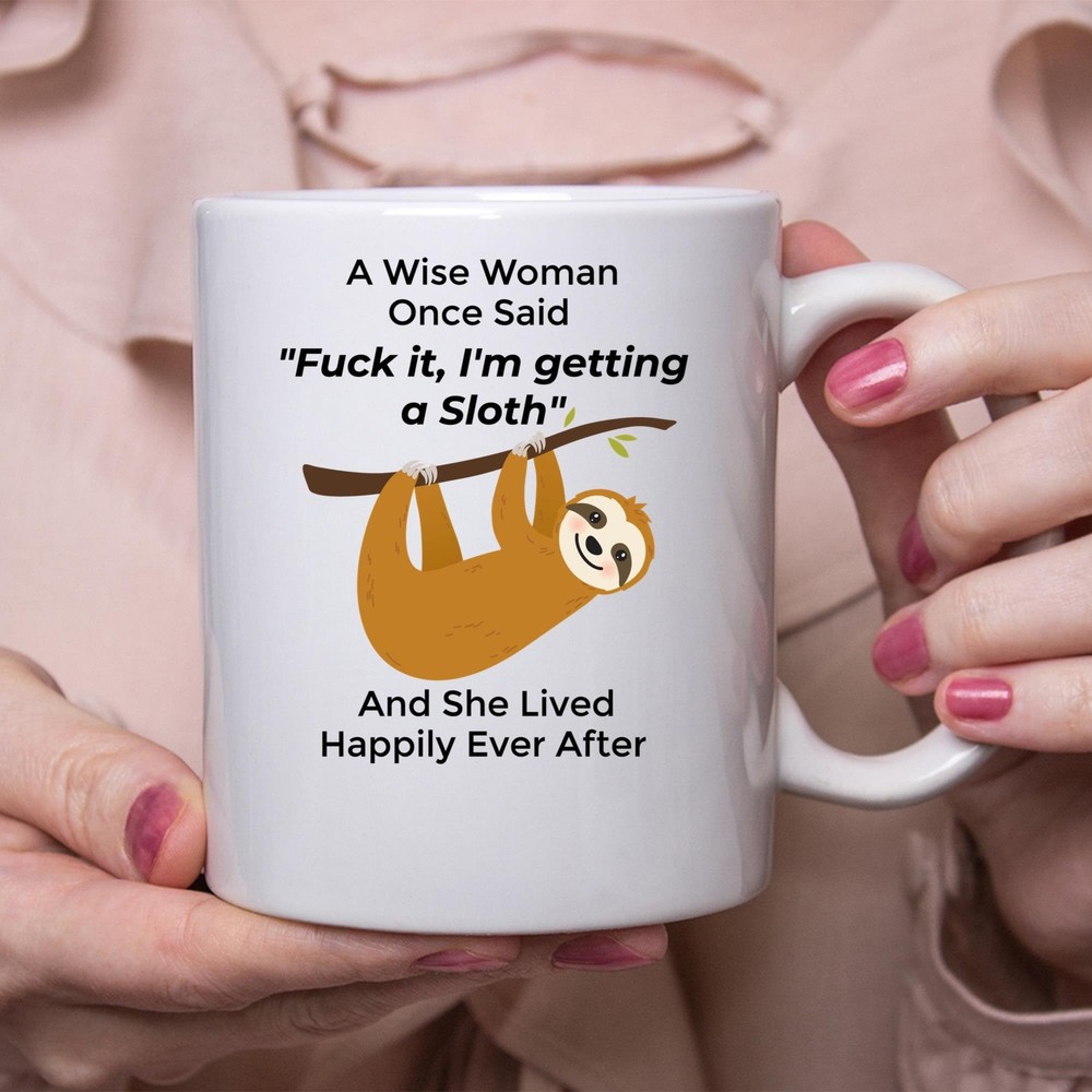 Cute Sloth White Coffee Mug - Funny Gift For Women