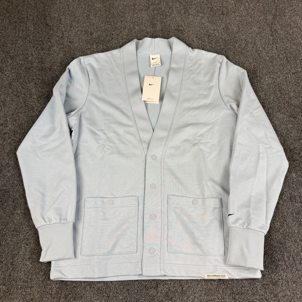 Nike Dri-FIT Standard Issue Golf Cardigan Mens Size Medium Baby Blue FB5464-440