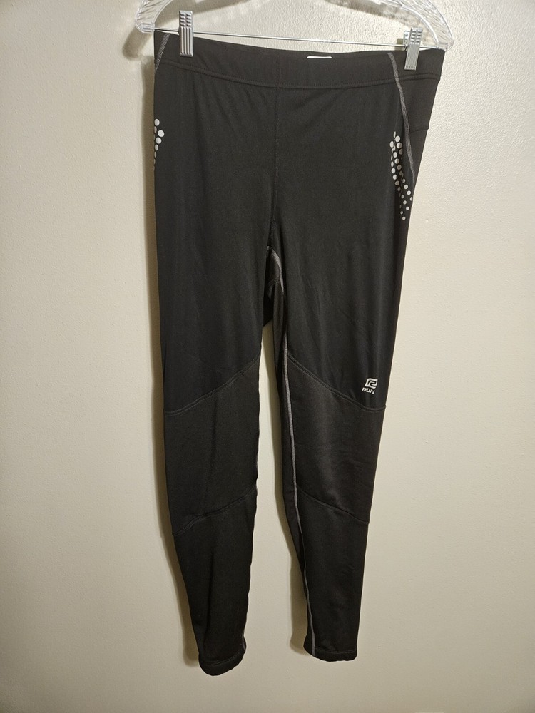 Roadrunner Mens Sport Tights Ankle Zip Compression Jogging Training Pants L