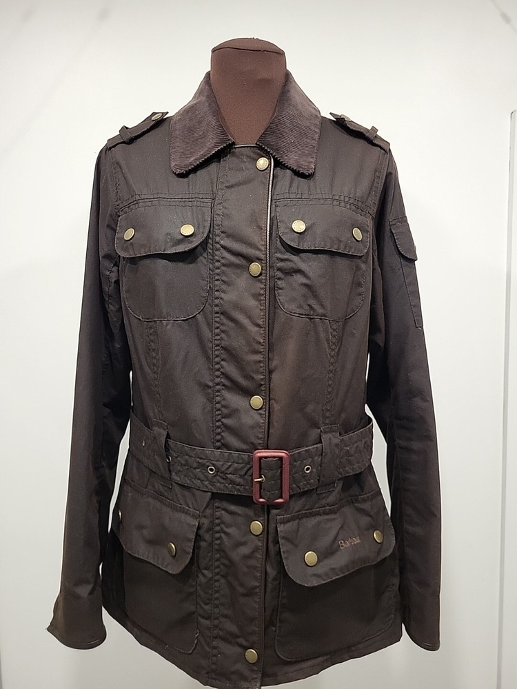 BARBOUR FLYWEIGHT HQ Wax Jacket Women UK 12 Brown Country Clothing Coat Waxed