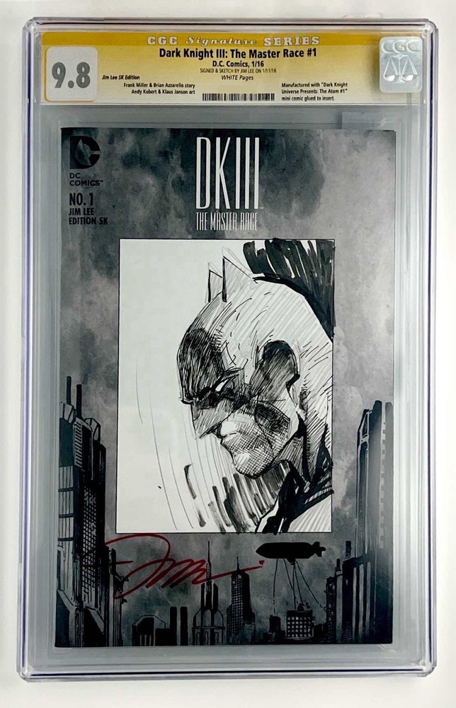 Dark Knight III: The Master Race #1 9.8 CGC Sign & Sketch Jim Lee 5k Edition