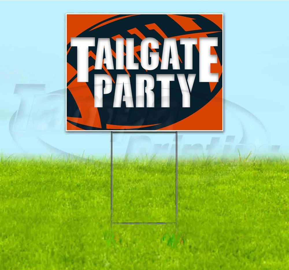TAILGATE PARTY BEARS 18x24 Yard Sign WITH STAKE Corrugated Bandit USA FOOTBALL