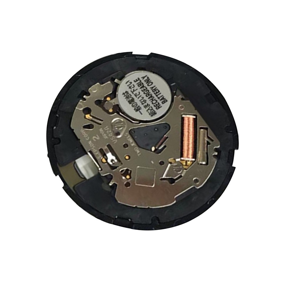VS42A Solar Watch Movement with Black Date Indicator at 3 O'Clock Position
