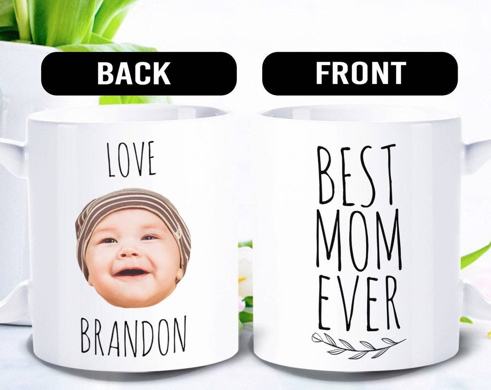 Best Mom Ever Mug  Baby Photo Gift Personalized With Photo Of Children Fam006