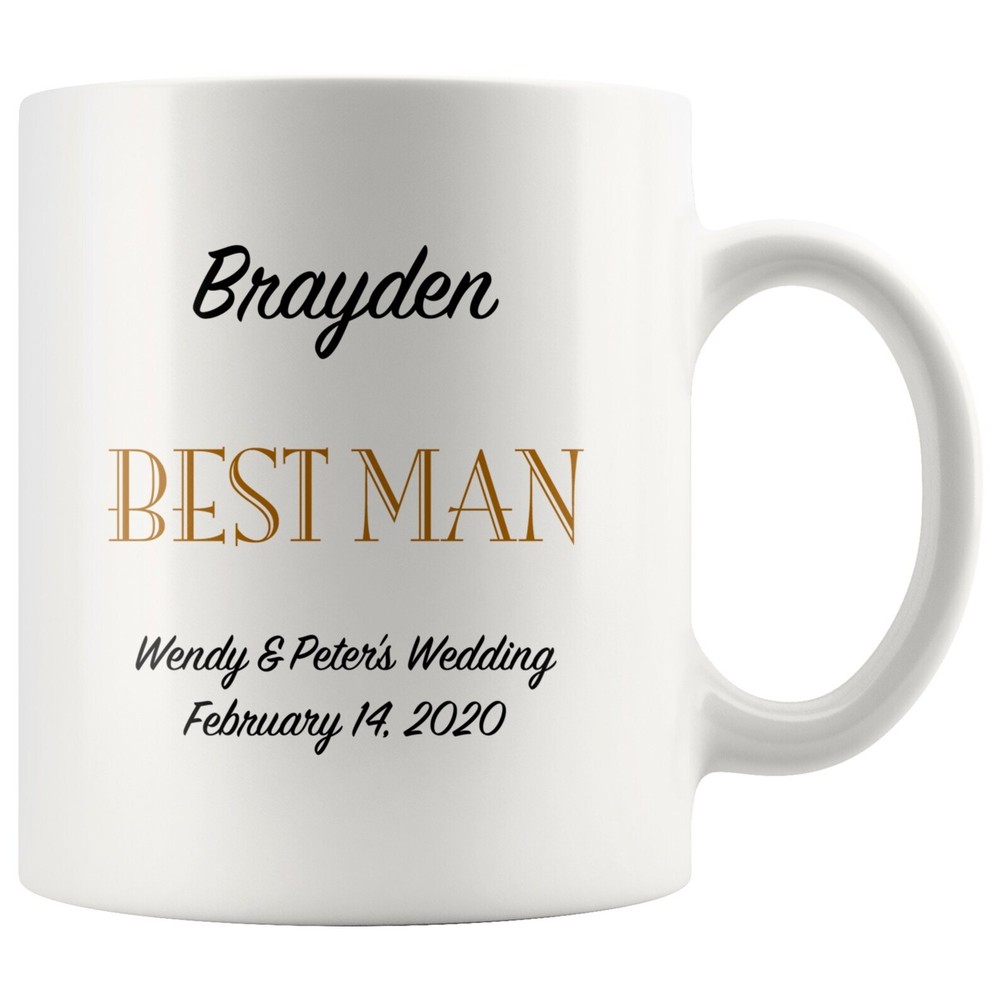 Best Man Coffee Mug Personalized Wedding Gift White Ceramic Coffee Tea Hot