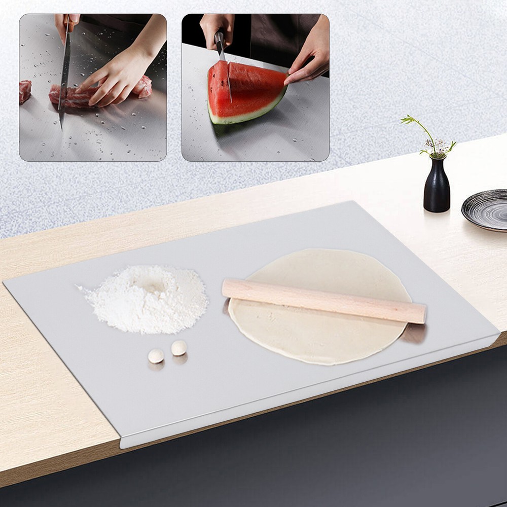 Stainless Steel Cutting Chopping Boards Large Pastry Board Counter with Lip Top