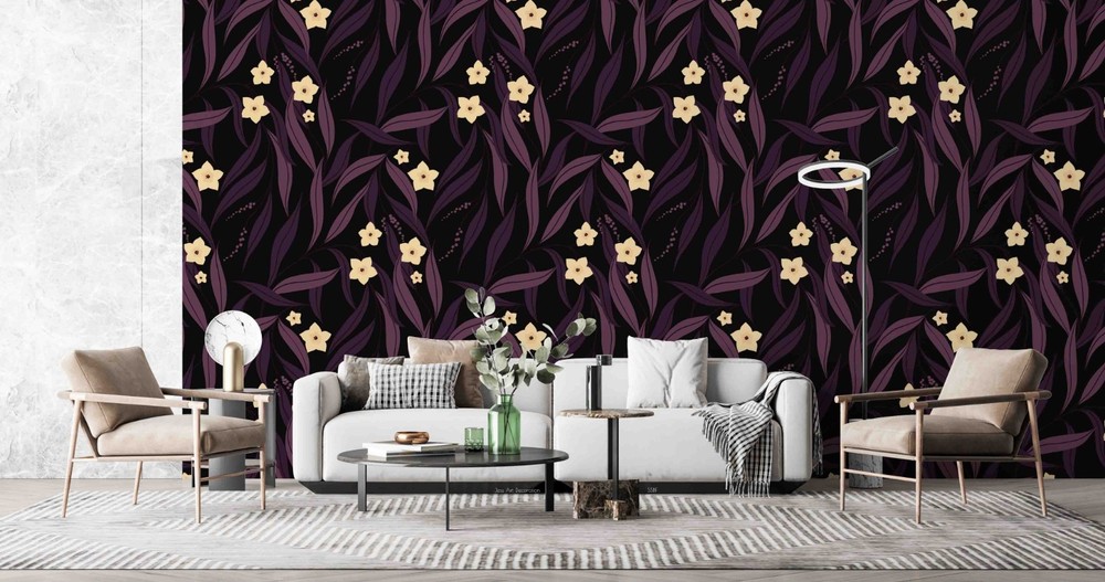 3D Baroque Style Flower Leaves Pattern Wall Murals Wallpaper Murals Wall Sticker