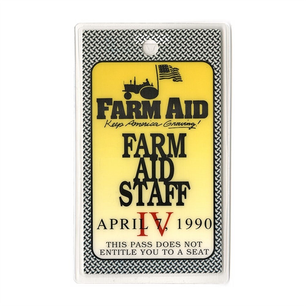 Farm Aid 1990 Laminated Backstage Pass Garth Brooks Guns N Roses Elton John