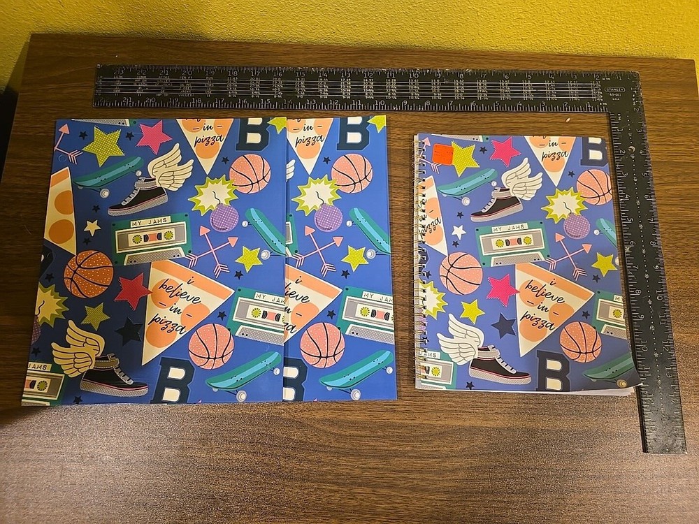 Back To School Bundle; Spiral Notebook + Two 2 pocket File Folders; Cool Themes-image