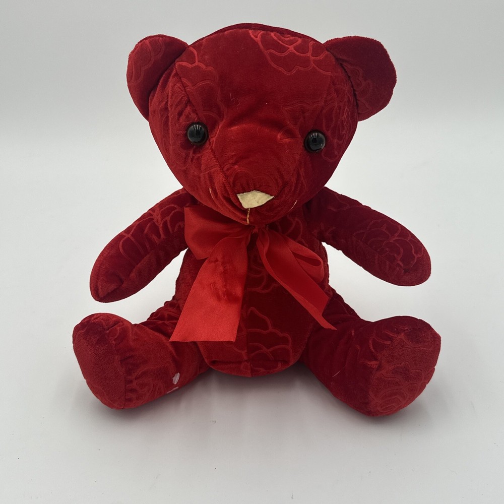 Red Rose Plush Teddy Bear Valentine Gift with Roses Stuffed Animal  