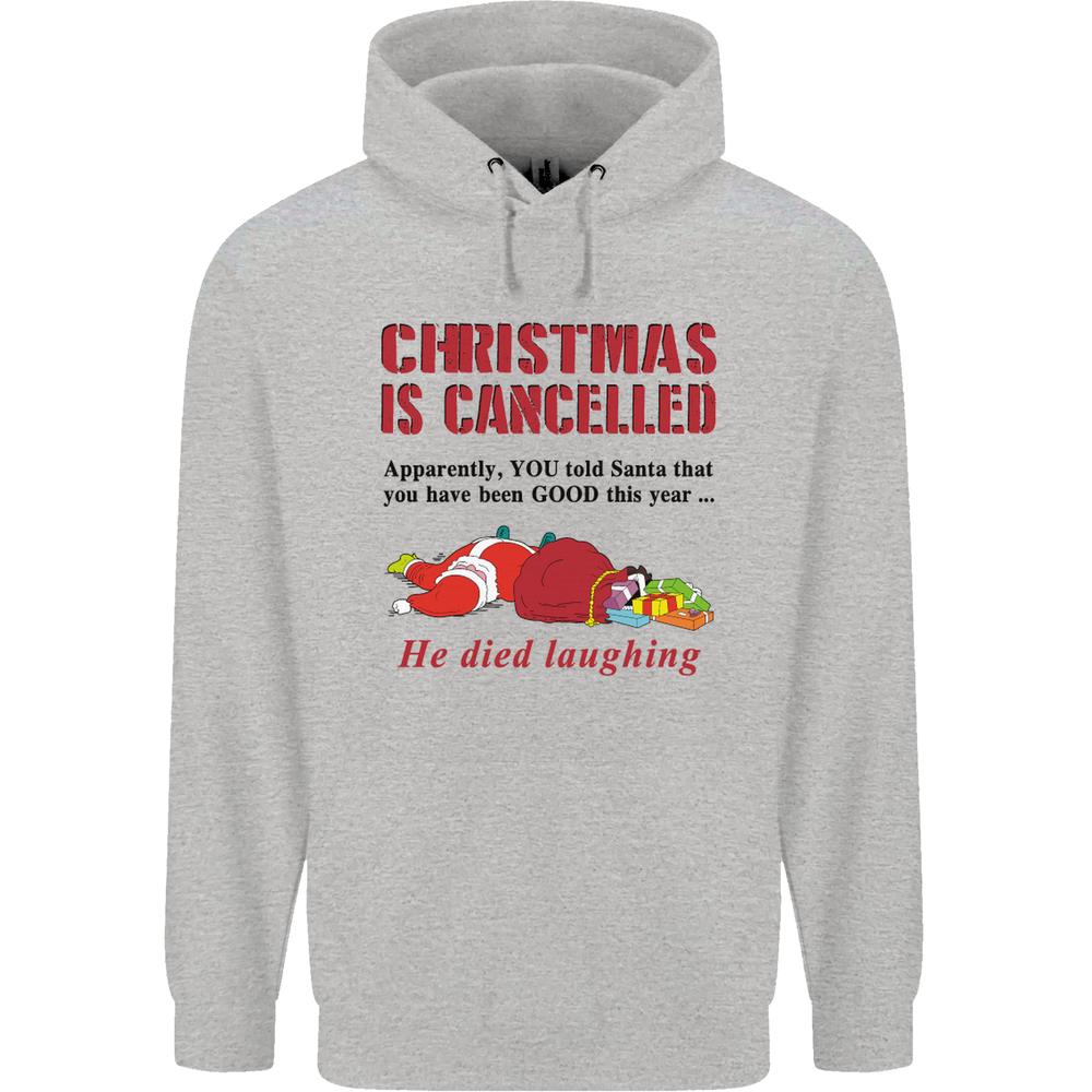 Christmas Is Cancelled Funny Santa claus Mens 80% Cotton Hoodie