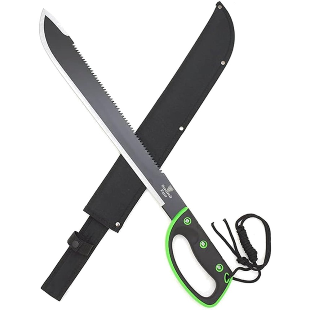 24-Inch Overall Fixed Blade Machete w/Ambidextrous Handle & Protective Sheath