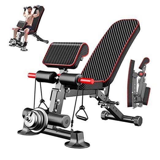 Adjustable Weight Bench - Utility workout Benches for Exercise, Free