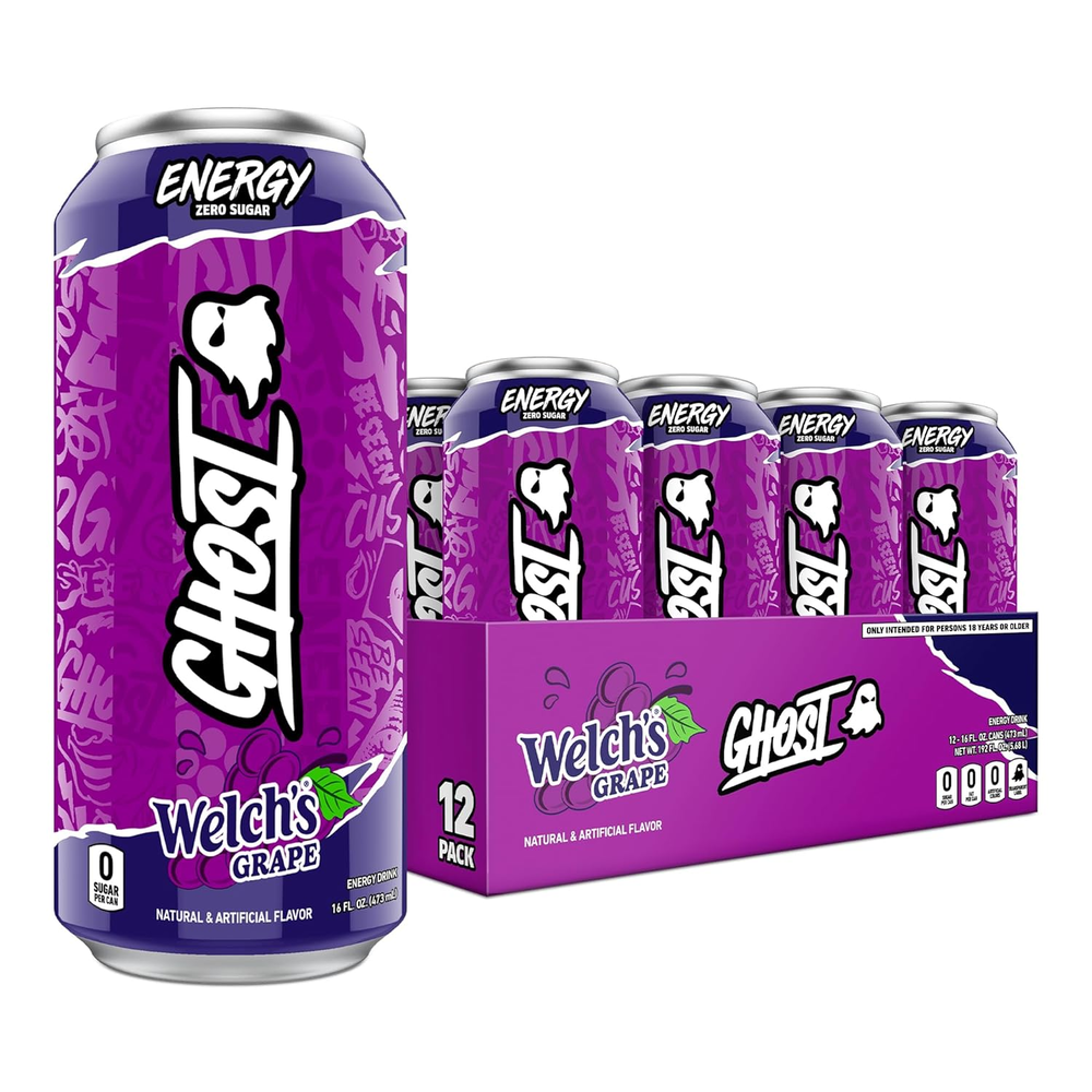 Energy Drink - 12-Pack, Welch'S Grape, 16Oz Cans - Energy & Focus & No Artificia