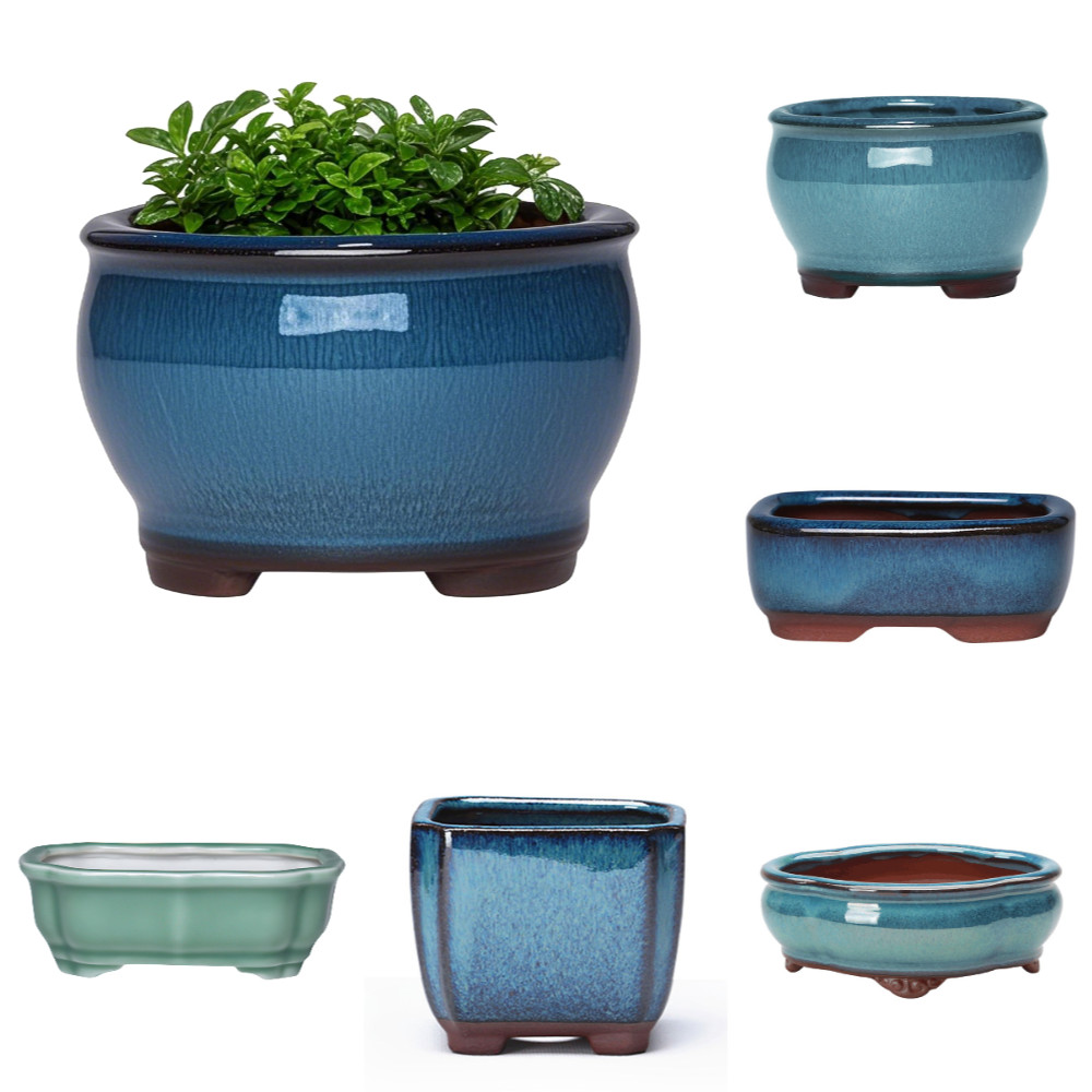Bonsai Mini Glazed Pots Small Cactus Succulent Planter Pot Ceramic Flower Pot US