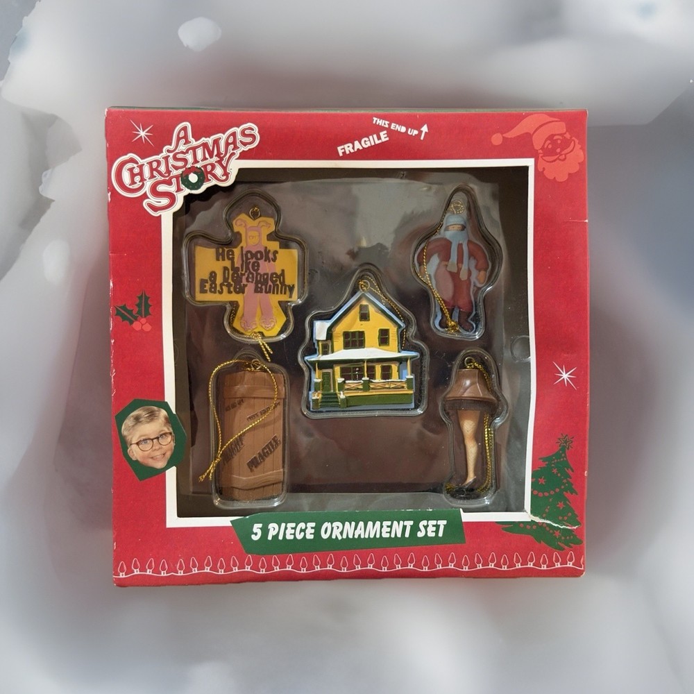 A Christmas Story 2014 *RARE* 5 Piece Ornament Set Warner Brothers *NEW IN BOX*