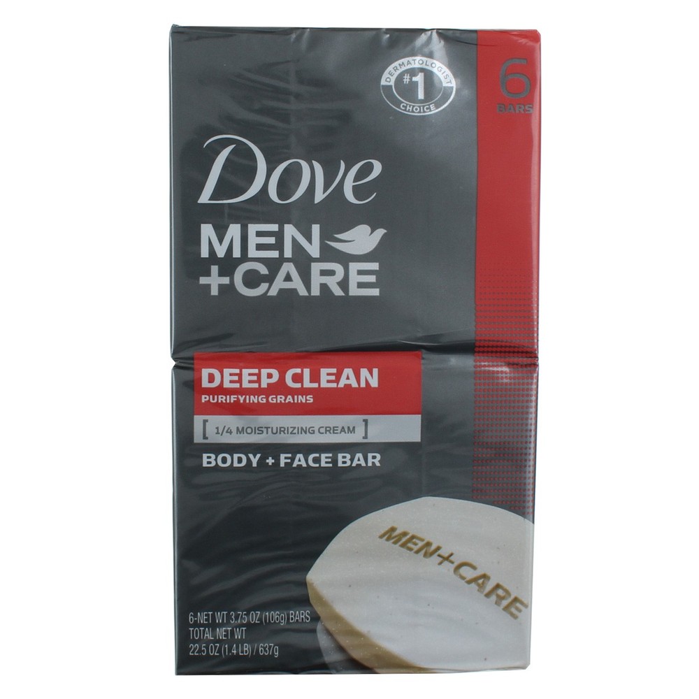 3 Pack Dove Men Deep Clean Body & Face Bar with Purifying Grains 3.75 oz