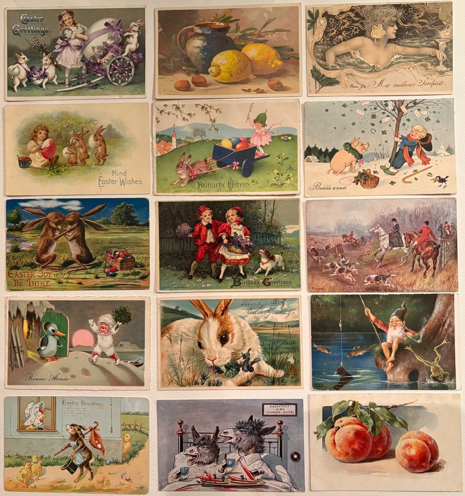 c.1900s vintage postcard lot of 30  Holidays, greetings, children and more+++