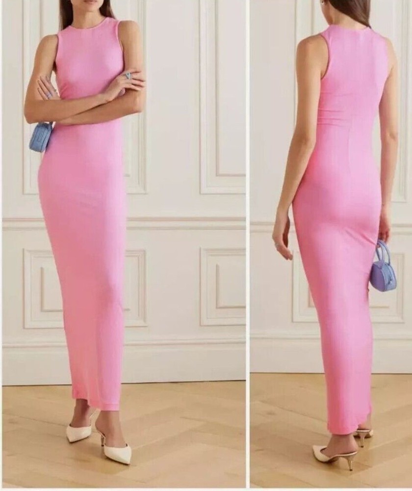 Skims cotton candy pink soft lounge ribbed maxi dress special ed Y2K sz 4X