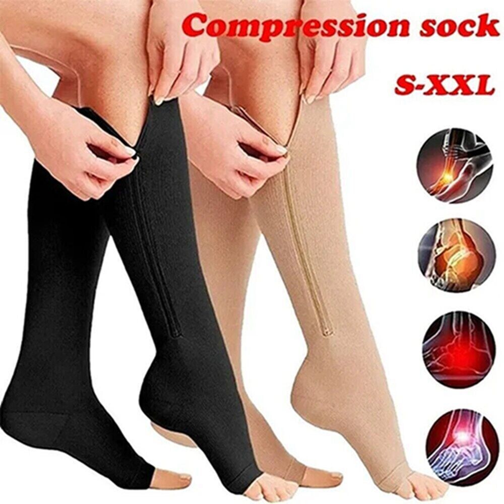 Medical Compression Socks 20-30 mmHg Nurses Knee High Stockings Varicose Veins