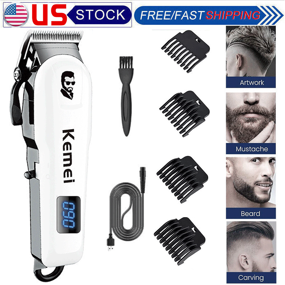 Kemei KM-232 Professional Wireless 0.00MM Hair Clippers Trimmer Salon Barber USA