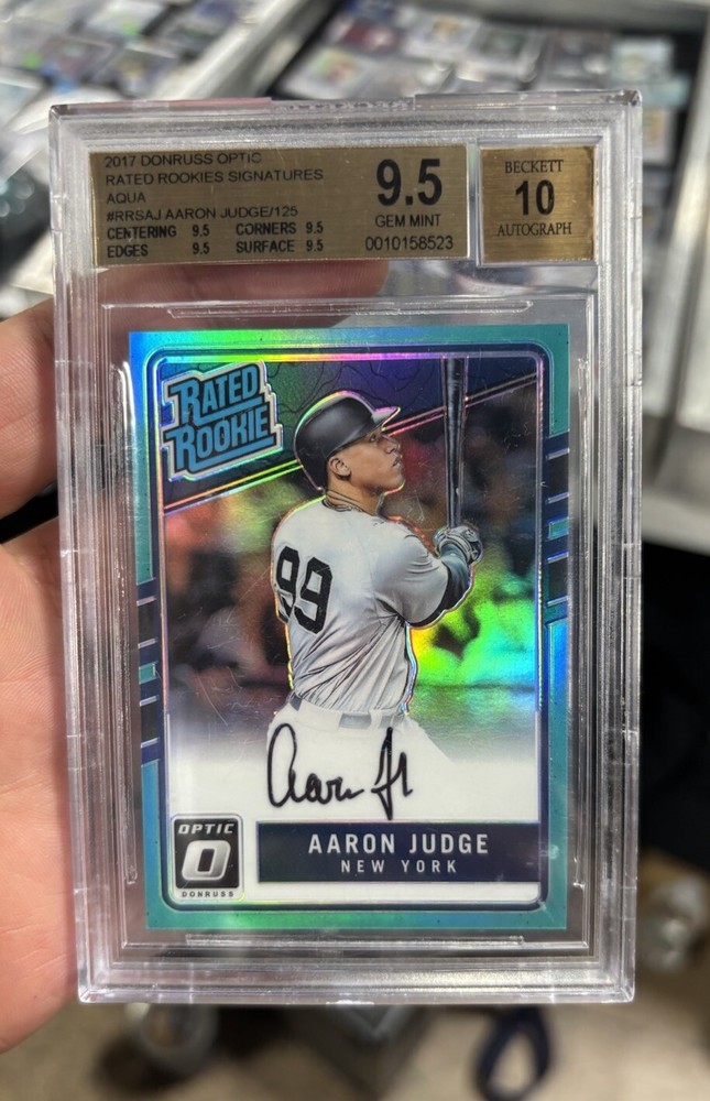 2017 Donruss Optic AARON JUDGE Rated Rookie Aqua AUTO /125 Bgs 9.5/10