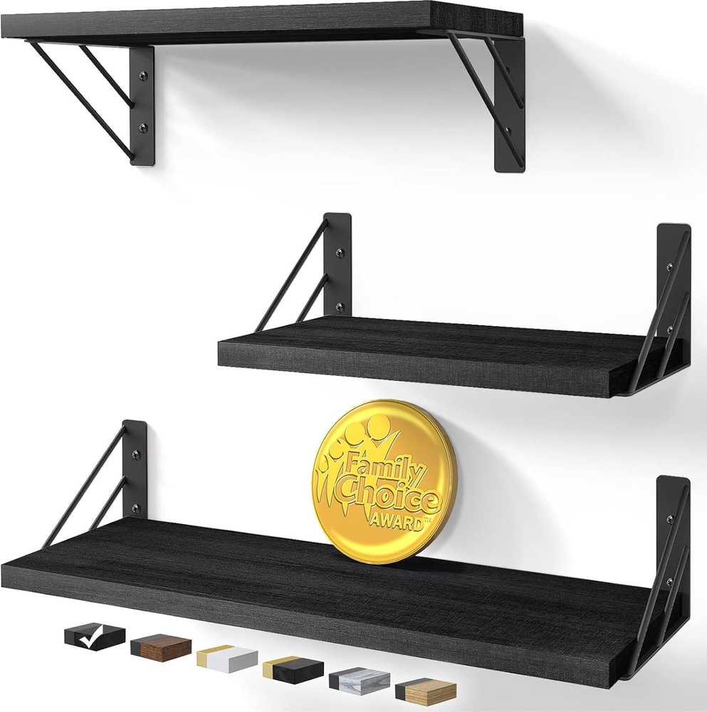 Modern Floating Wall Shelves for Bedroom, Living Room, and Kitchen Storage