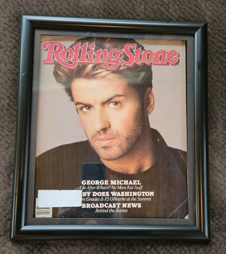 George Michael Framed wall hanging full Rolling Stone Magazine #518 January 1988