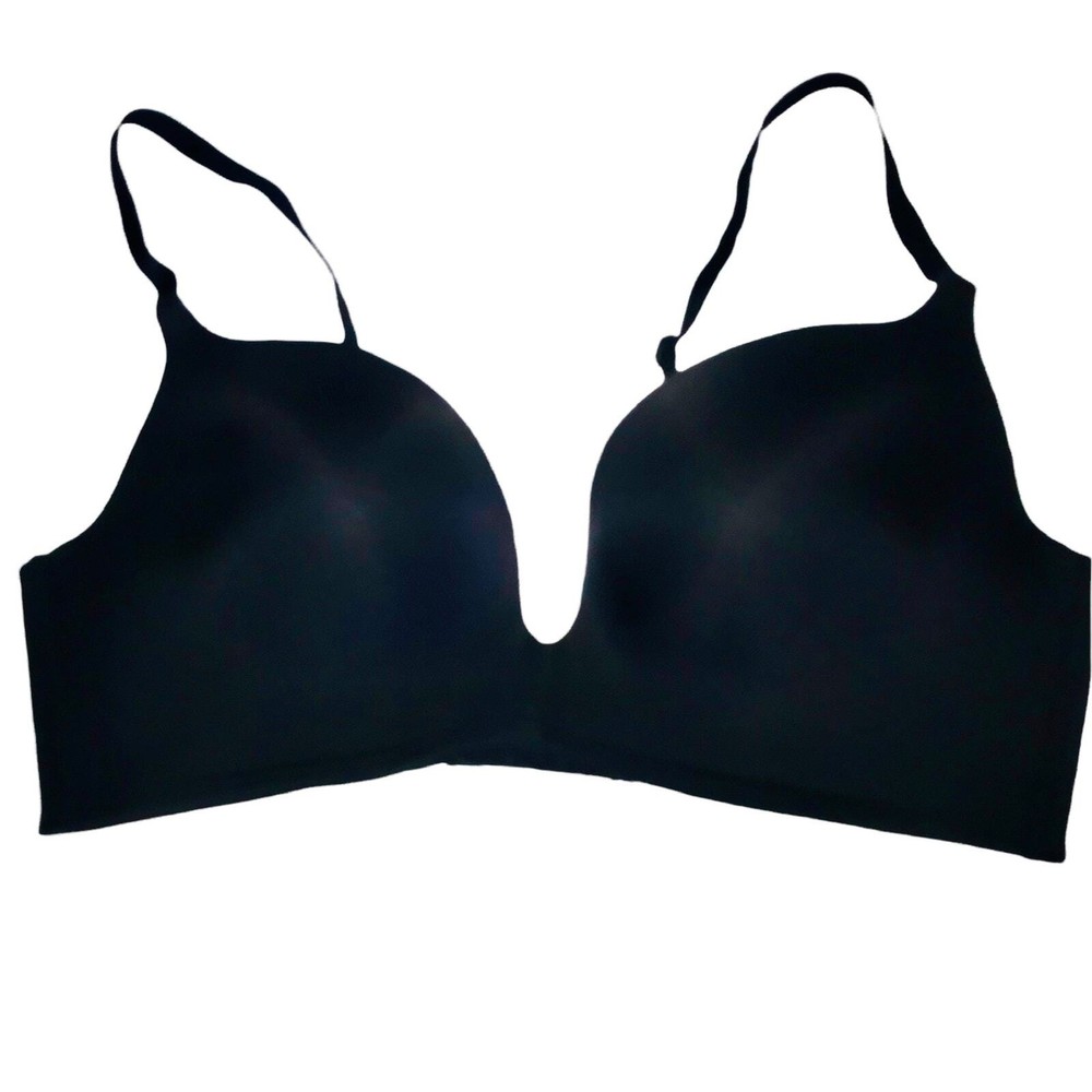 Maidenform Black Satin Soft Cup Full Coverage Bra Size 34C