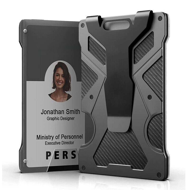 Men Wallet Slim Metal Wallet Tactical Card Holder RFID Money Clip Wallet Men