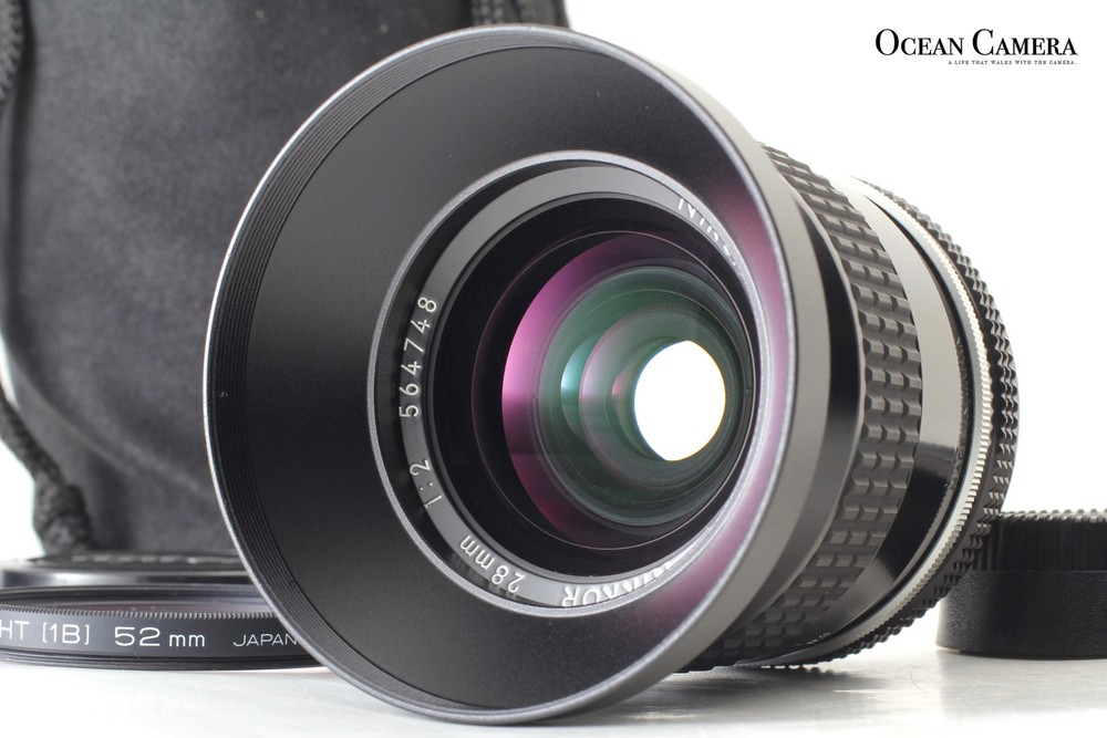 RARE [MINT] Nikon Ai NIKKOR 28mm f/2 Wide Angle MF Lens w/Hood,Case From JAPAN