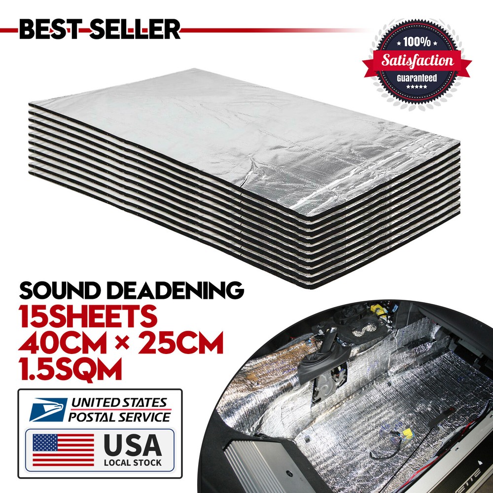 40x25CM Car Sound Deadener Mat for Noise & Heat Shield on Hood, Doors & Firewall  