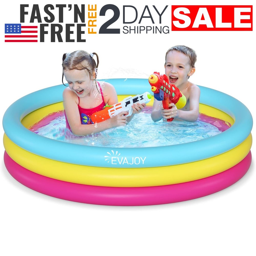 58x13 Inflatable Kiddie Pool for Toddlers Ages 1-3 Family Backyard Summer Fun Clearance Sale