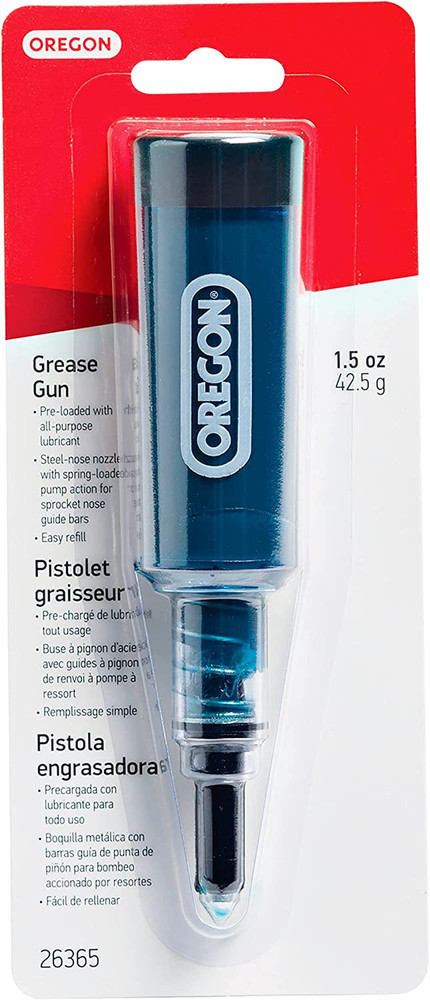 Oregon Grease Gun for Chainsaws, Pre Loaded All Purpose Lubricant, Easy Refill,