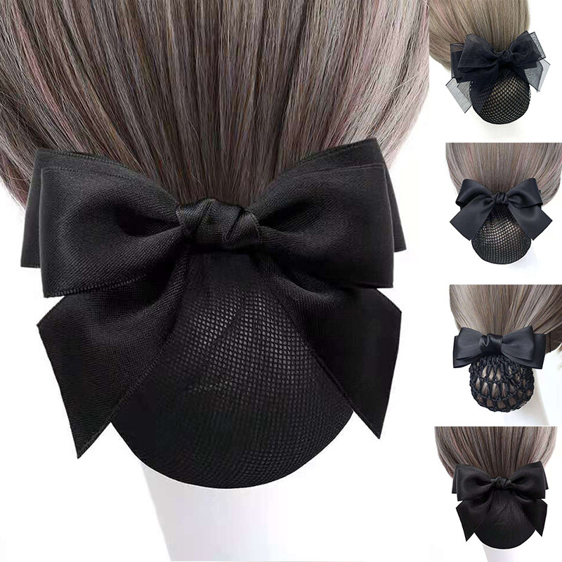 Net Yarn Bowknot Women Hair Bun Cover Snood Net Hair Accessories Hairnet