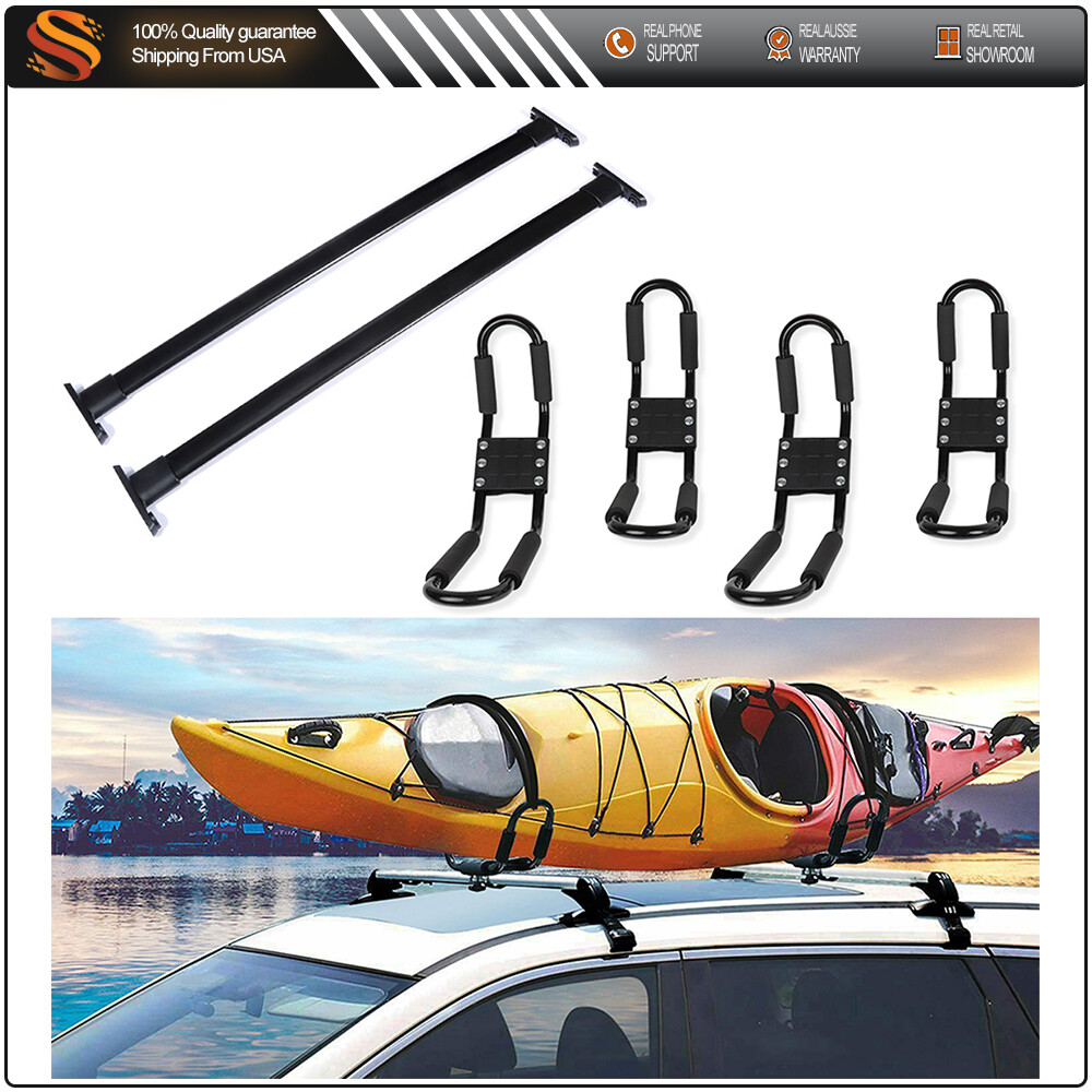 4-Pack All-Black Kayak J Bar Canoe Roof Rack for 2011-2015 Ford Explorer