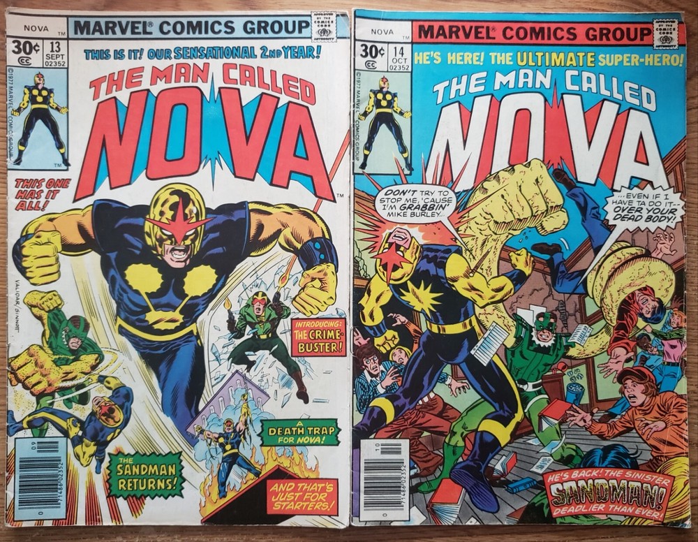 Nova, The Man Called Set of Two #13 and #14 Both FN 6.5 Published in 1977