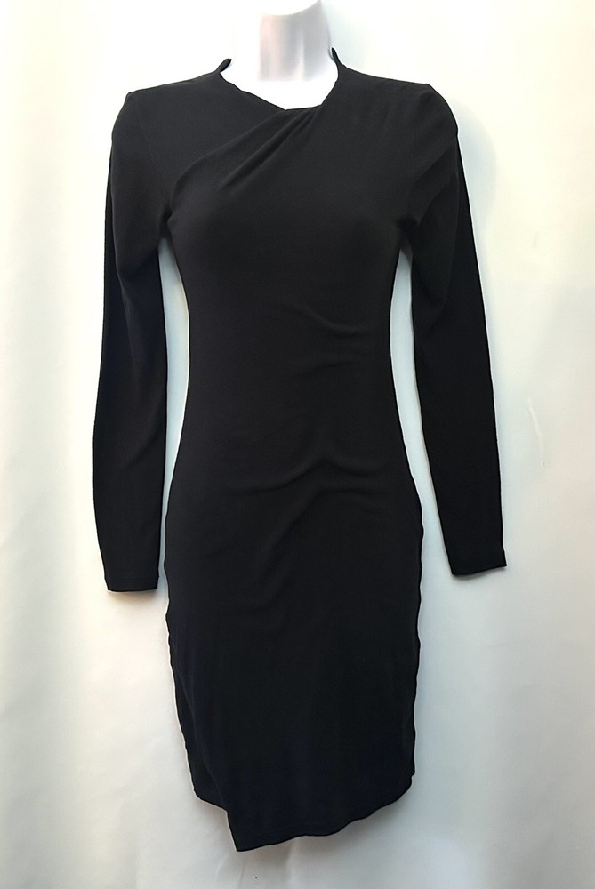 $265 JAMES PERSE MADE IN USA Dress Sz 0  Bodycon Minimalist Ruched Stretch Mini