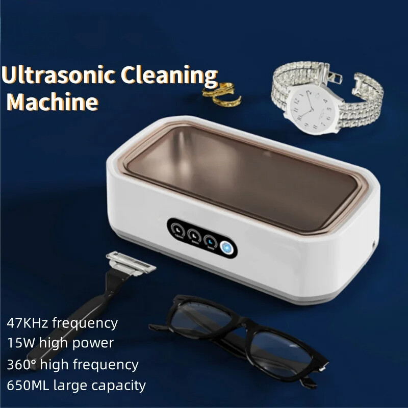 650ml Adjustable Ultrasonic Jewelry Cleaner for Bracelets Glasses and More