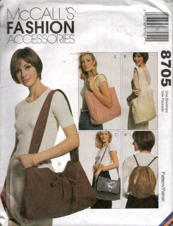 MCCALL'S FASHION ACCESSORIES 8705 BAGS / TOTE BAG OR BACKPACK