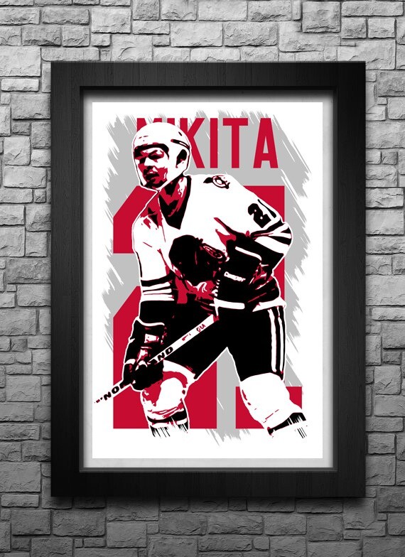 STAN MIKITA Chicago Blackhawks Jersey Art Print Poster Free Shipping