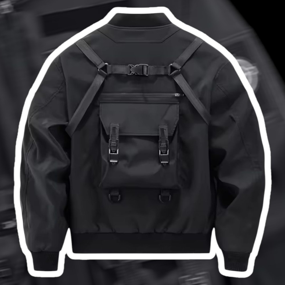 PRESALE Techwear Bomber Jacket Streetwear Jet Design Waterproof Urban Fashion-image