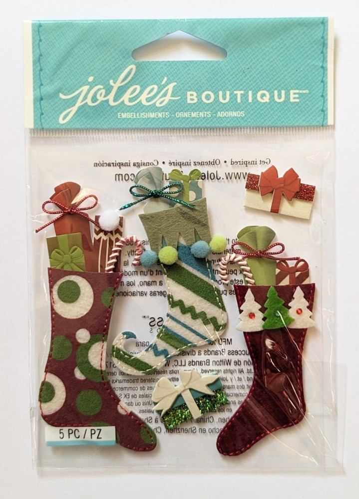 Jolee's Christmas Stuffed Stockings Scrapbooking Stickers
