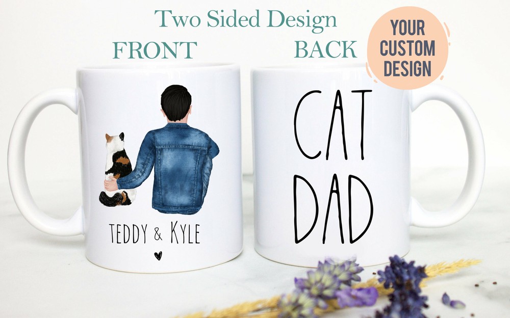 Personalized Cat Mug Custom Cat Dad Cat Lovers Cat Coffee Cup Custom Cat Gift