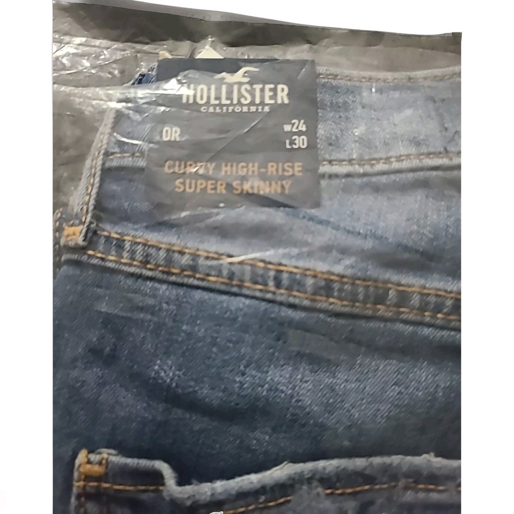 Hollister Curvy High Rise Super Skinny Classic Stretch Denim Jean Size 0R 24x30